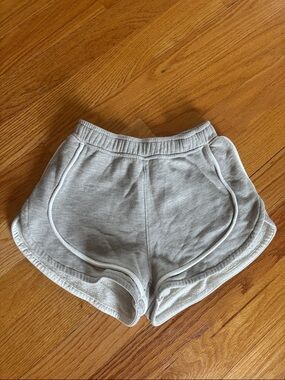 Agolde Heather Gray Athletic Lounge Shorts with White Piping